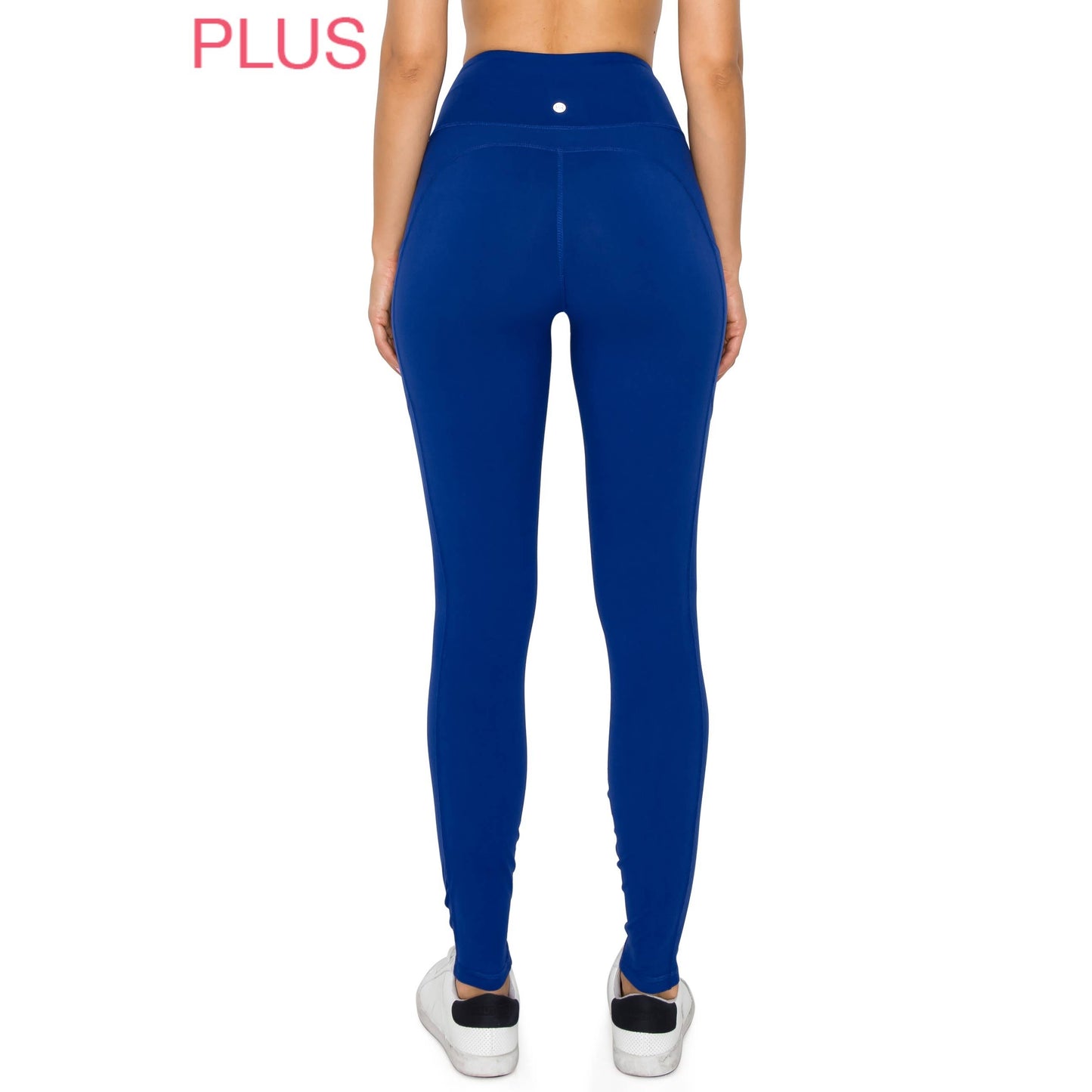 Plus Size Black High Waist Solid Activewear Leggings