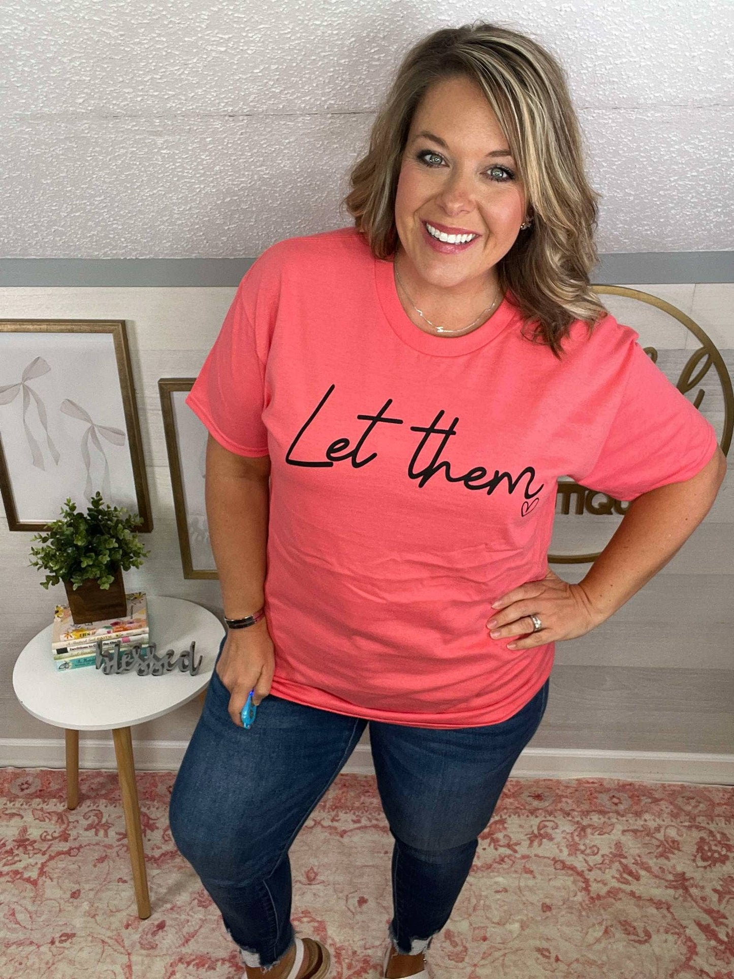 Coral LET THEM GRAPHIC TEE