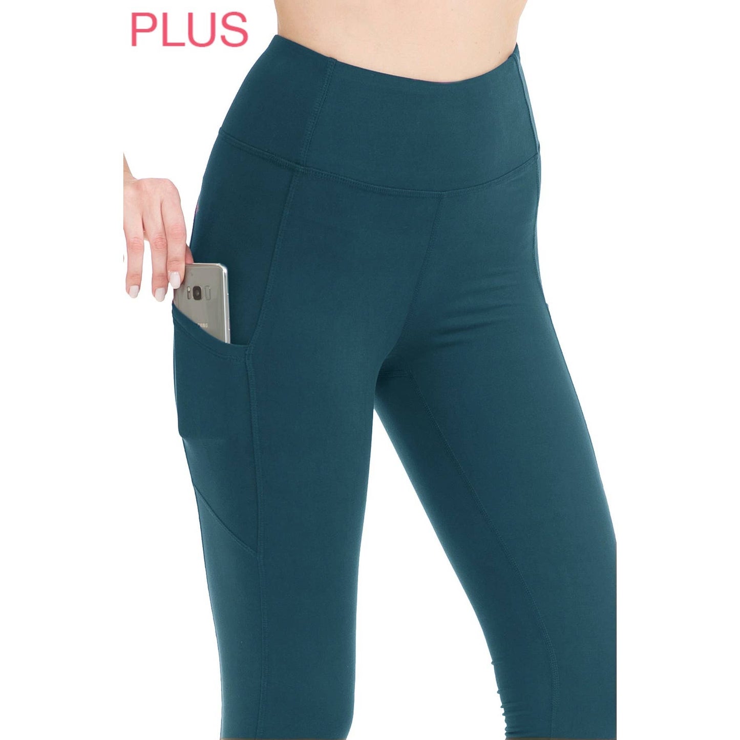 Plus Size Black High Waist Solid Activewear Leggings
