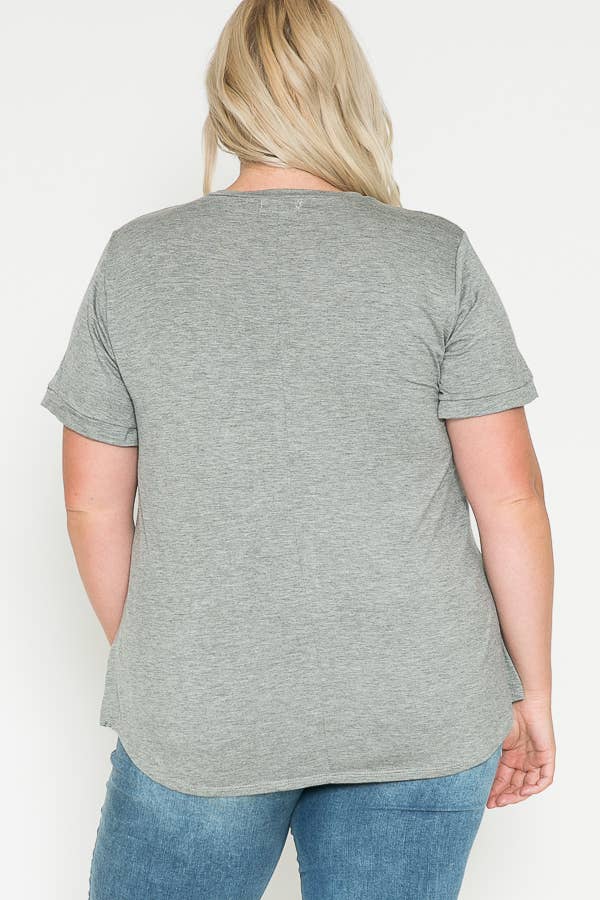 Plus Size U.S. Flag Graphic T