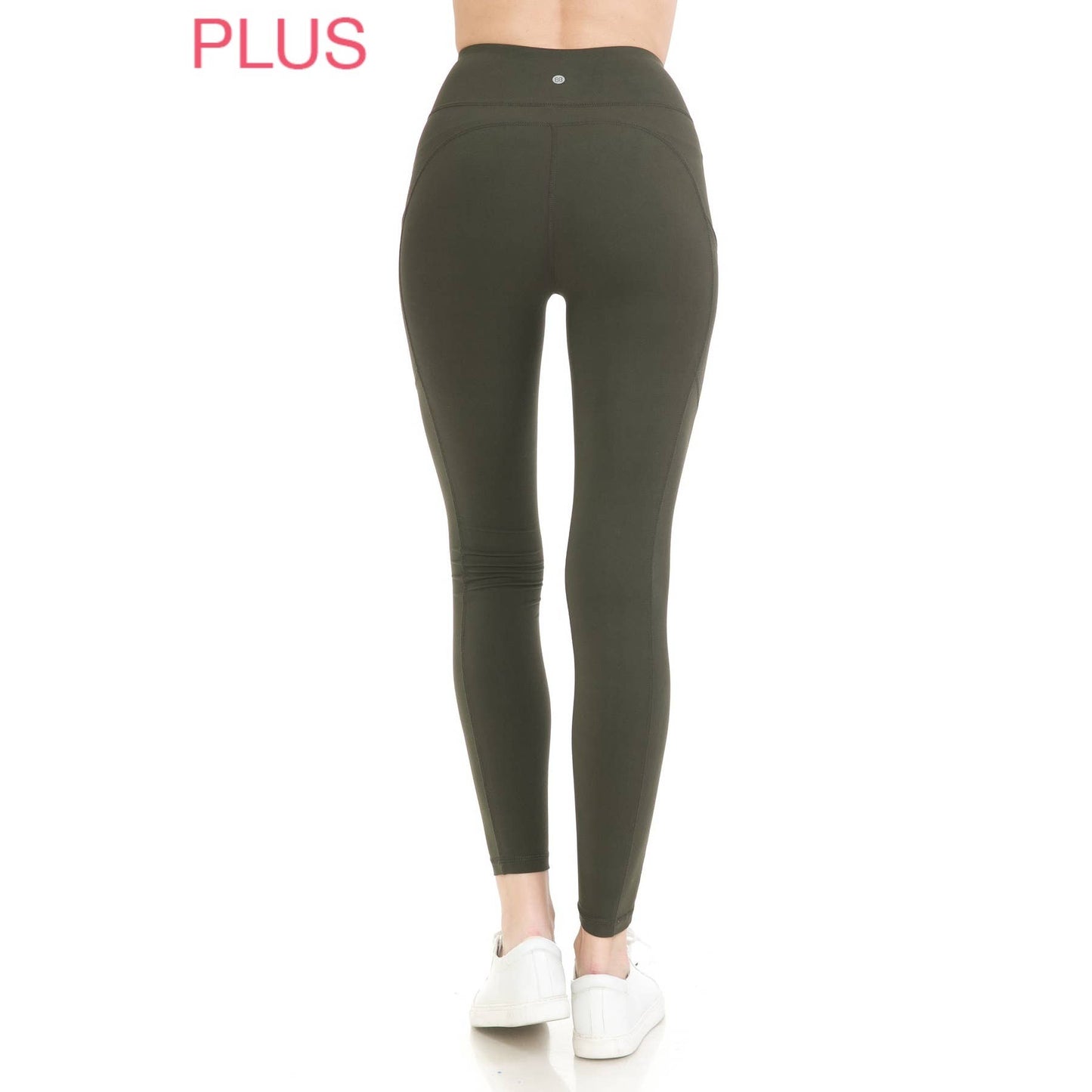 Plus Size Black High Waist Solid Activewear Leggings