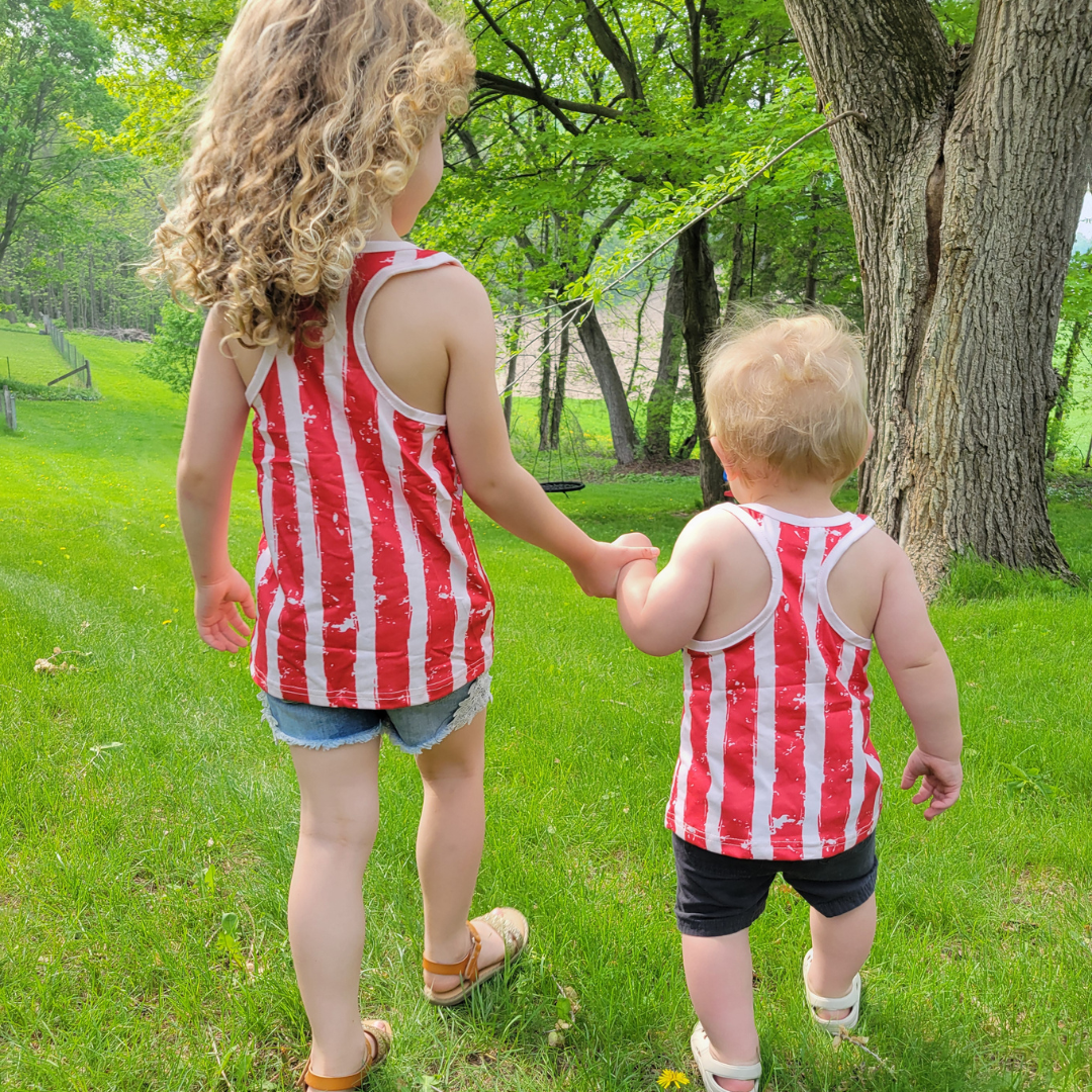 Red, White, and Blue American Flag Tank Top - Women