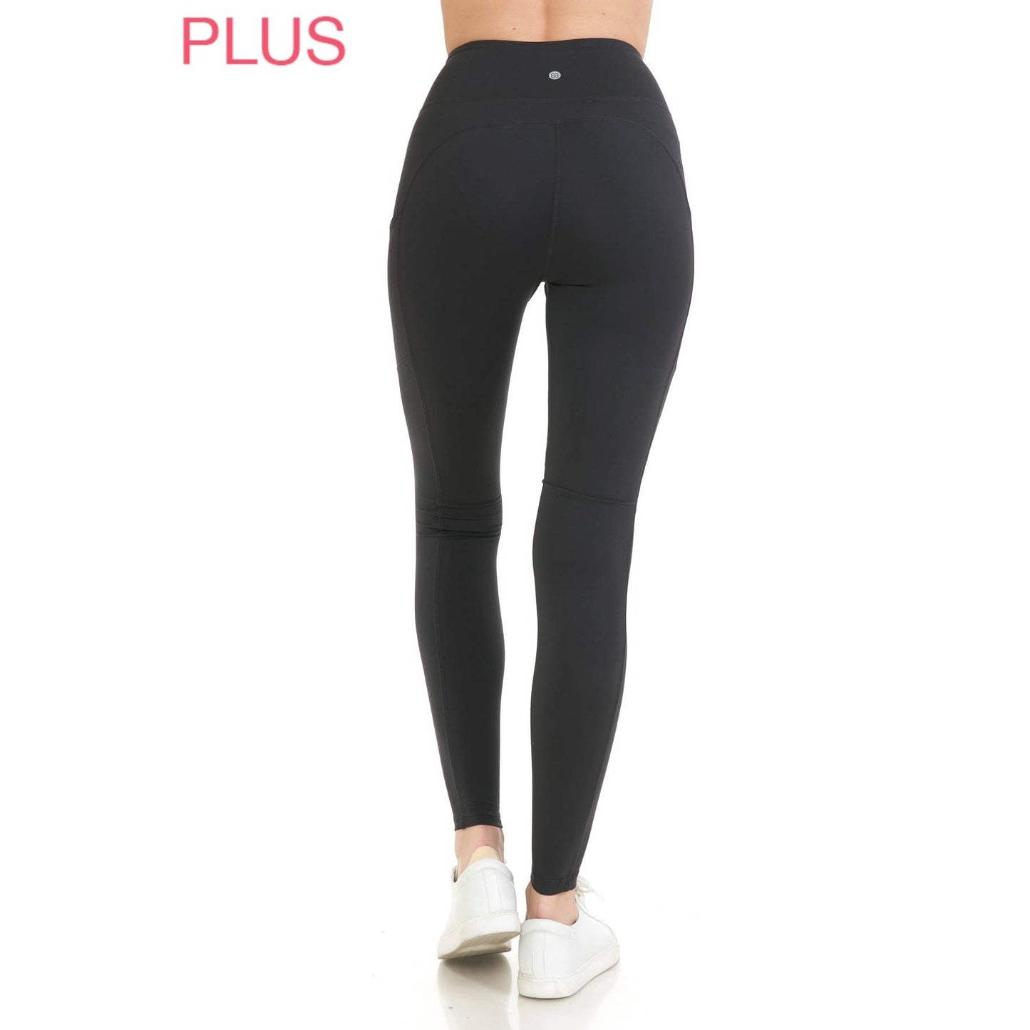 Plus Size Black High Waist Solid Activewear Leggings