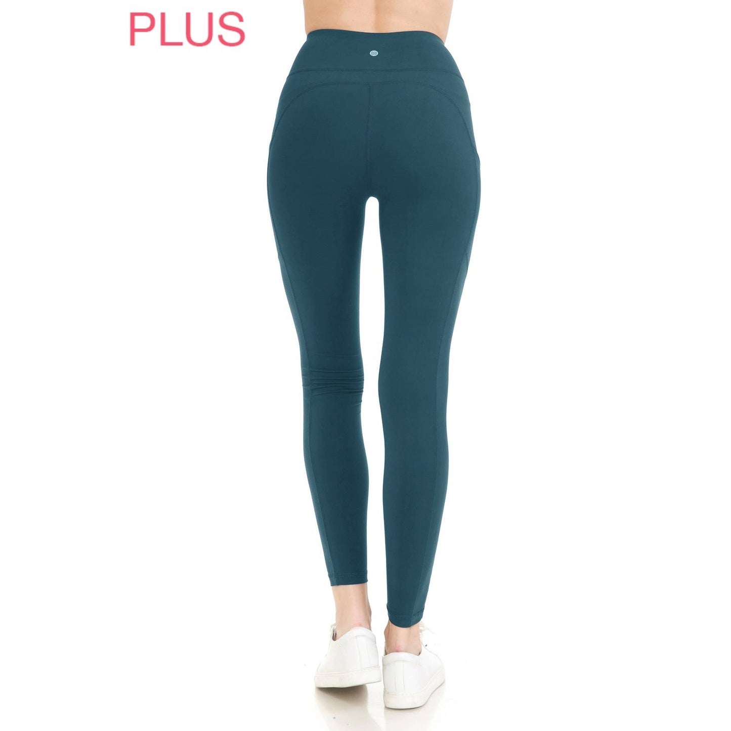 Plus Size Black High Waist Solid Activewear Leggings