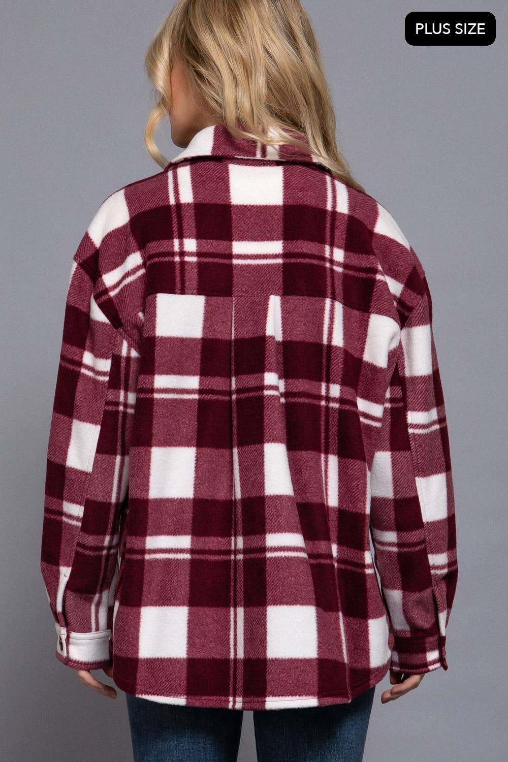 Plus Burgundy Shacket
