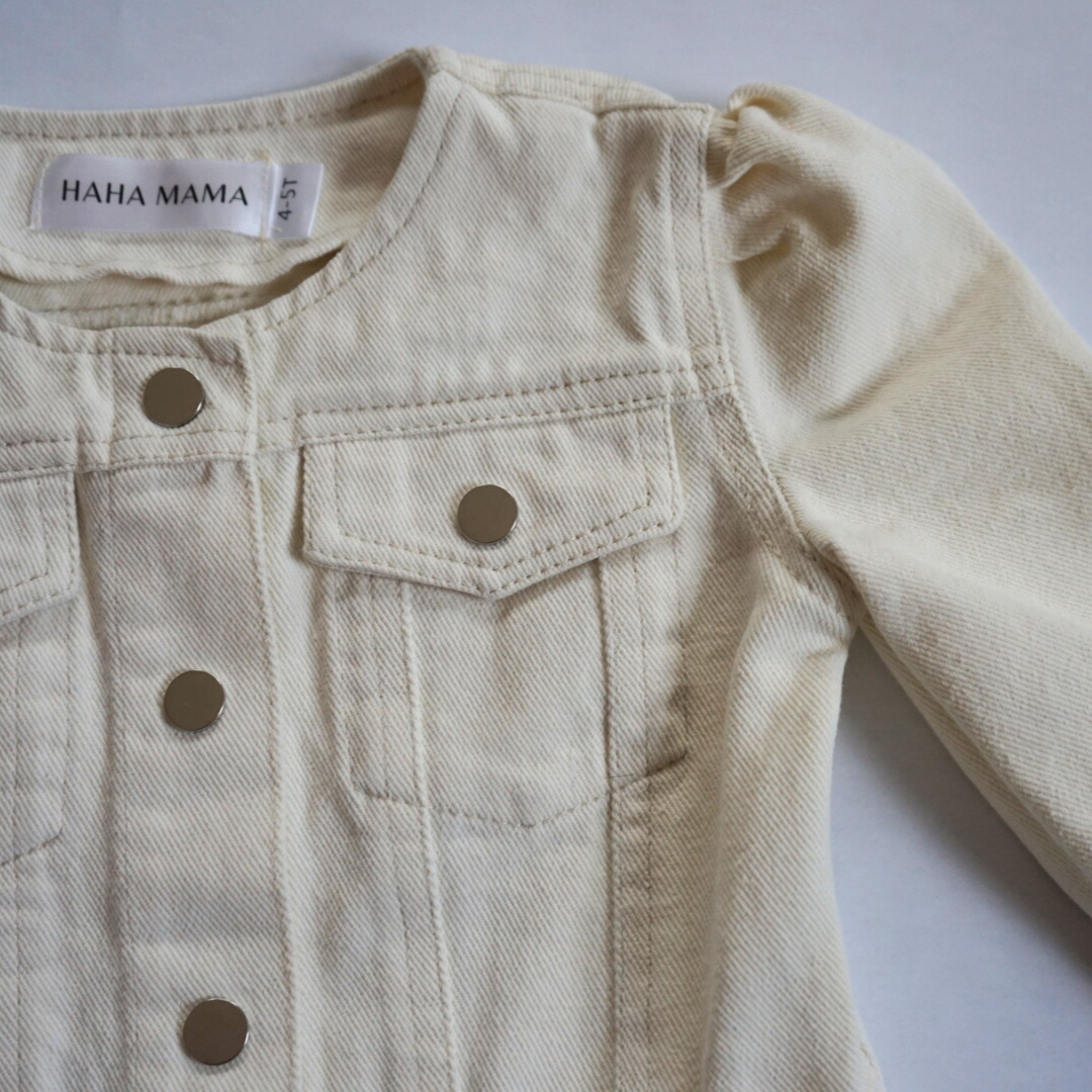 Ivory Cropped Denim Jacket - Women