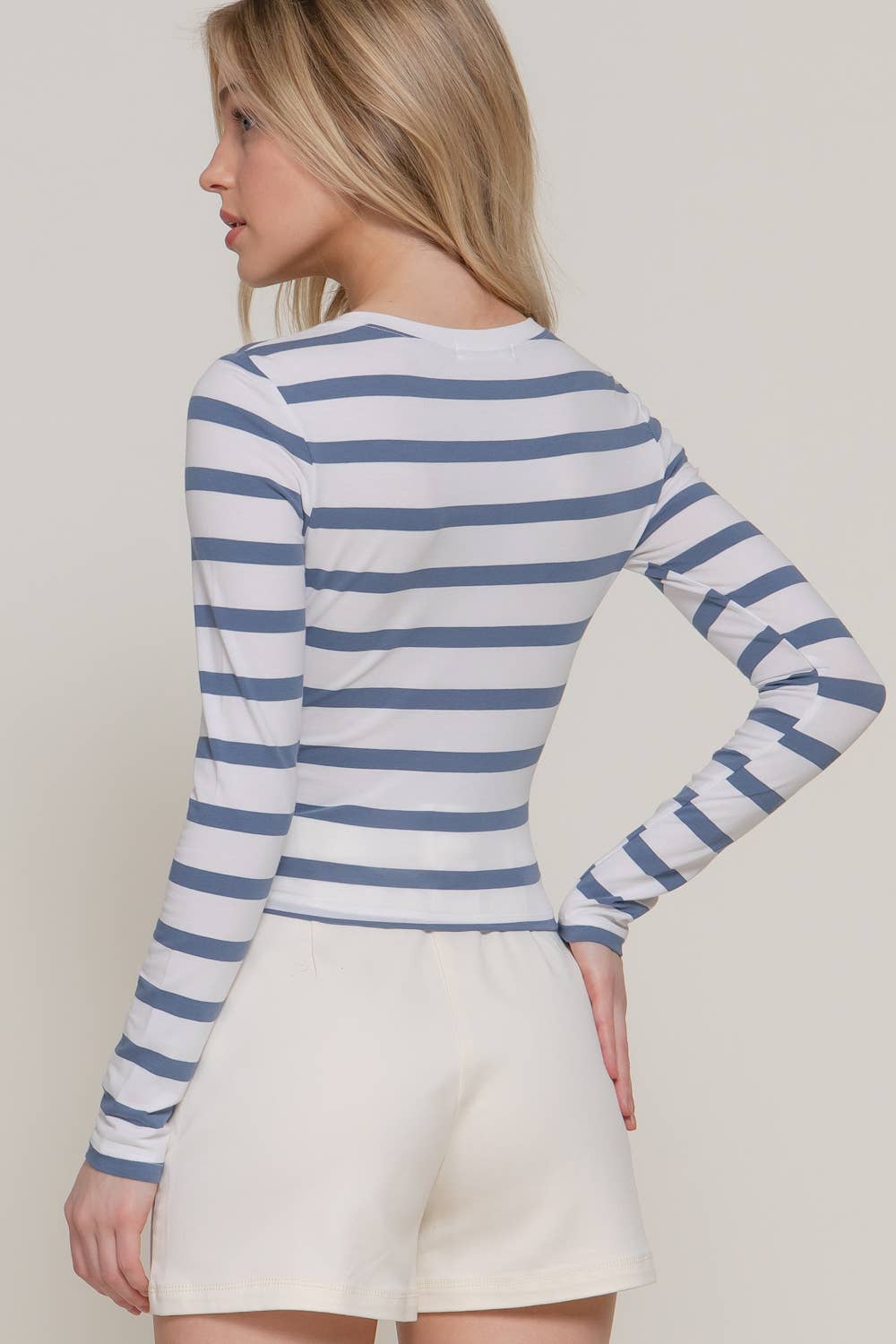 Long Sleeve Stripe Knit Top