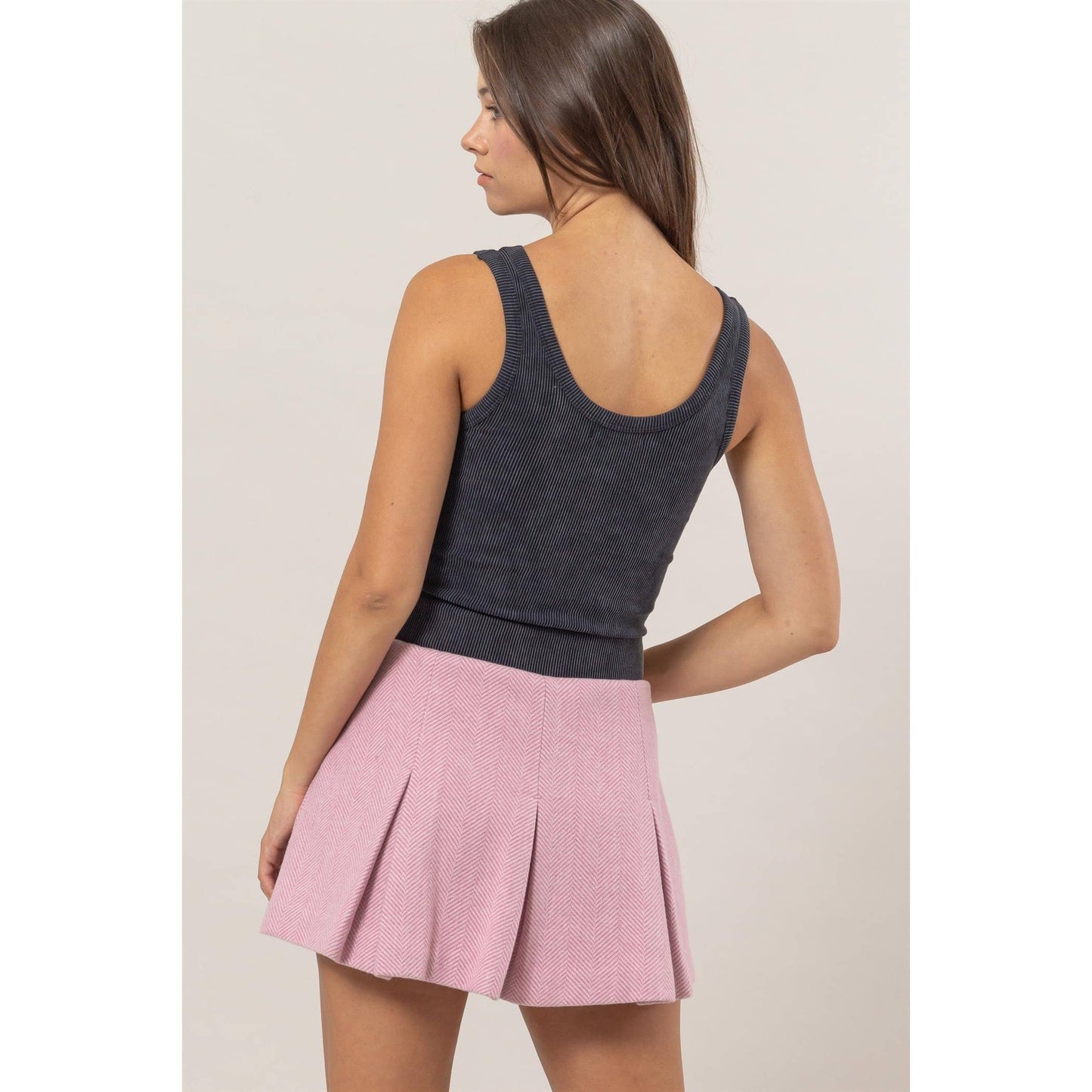 Black Washed Seamless Tank Top