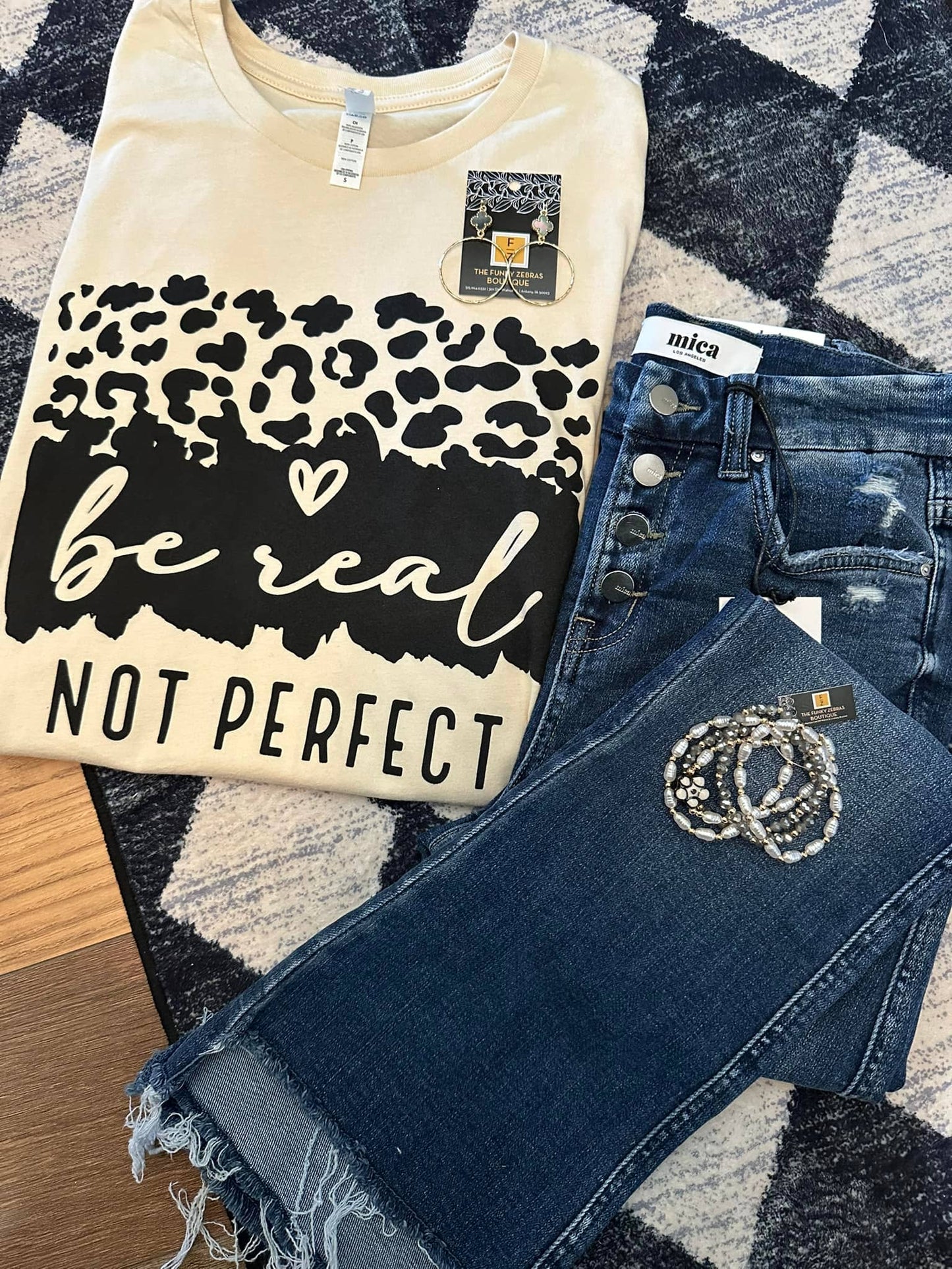 BE REAL NOT PERFECT BELLA TRENDY GRAPHIC TEE