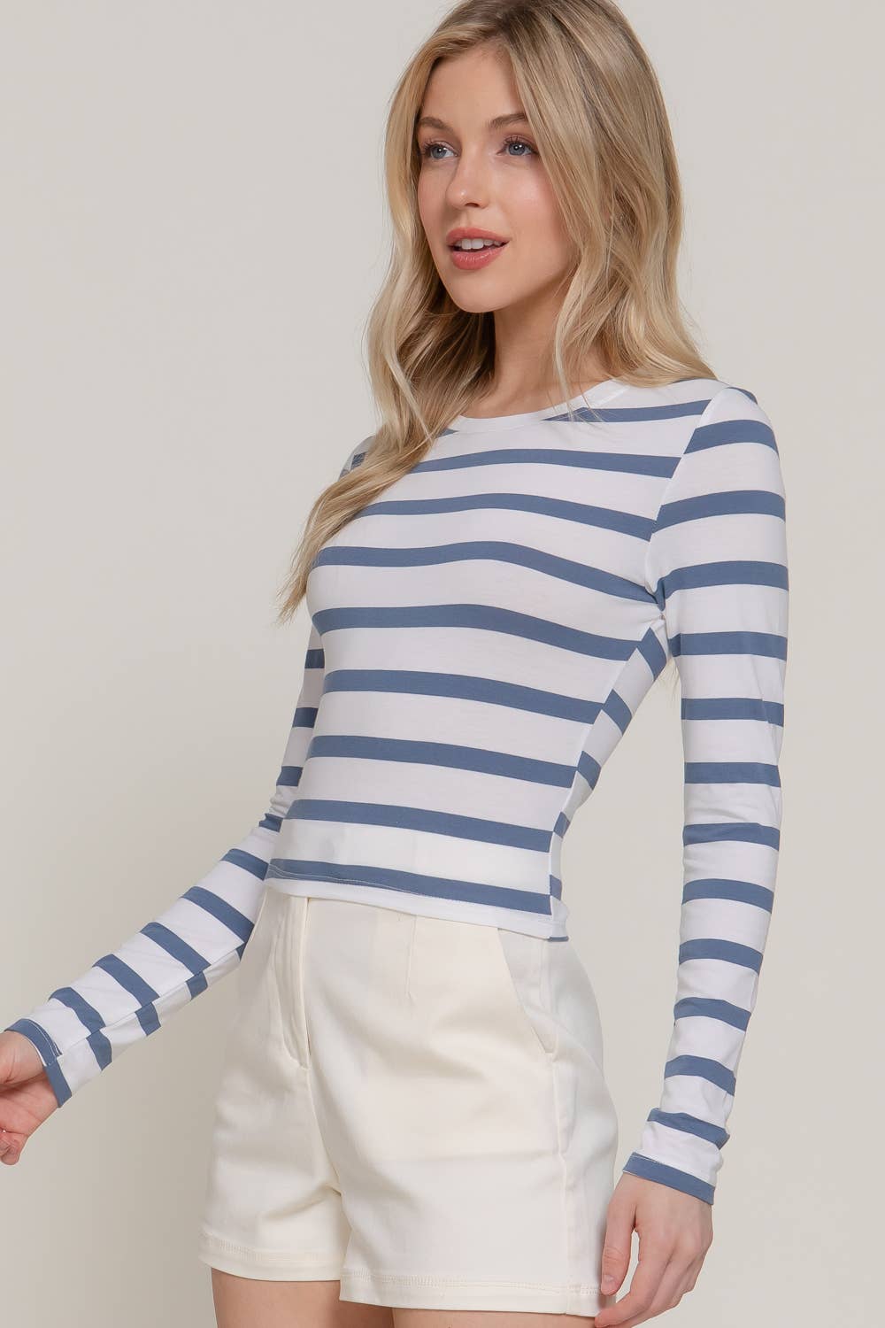 Long Sleeve Stripe Knit Top