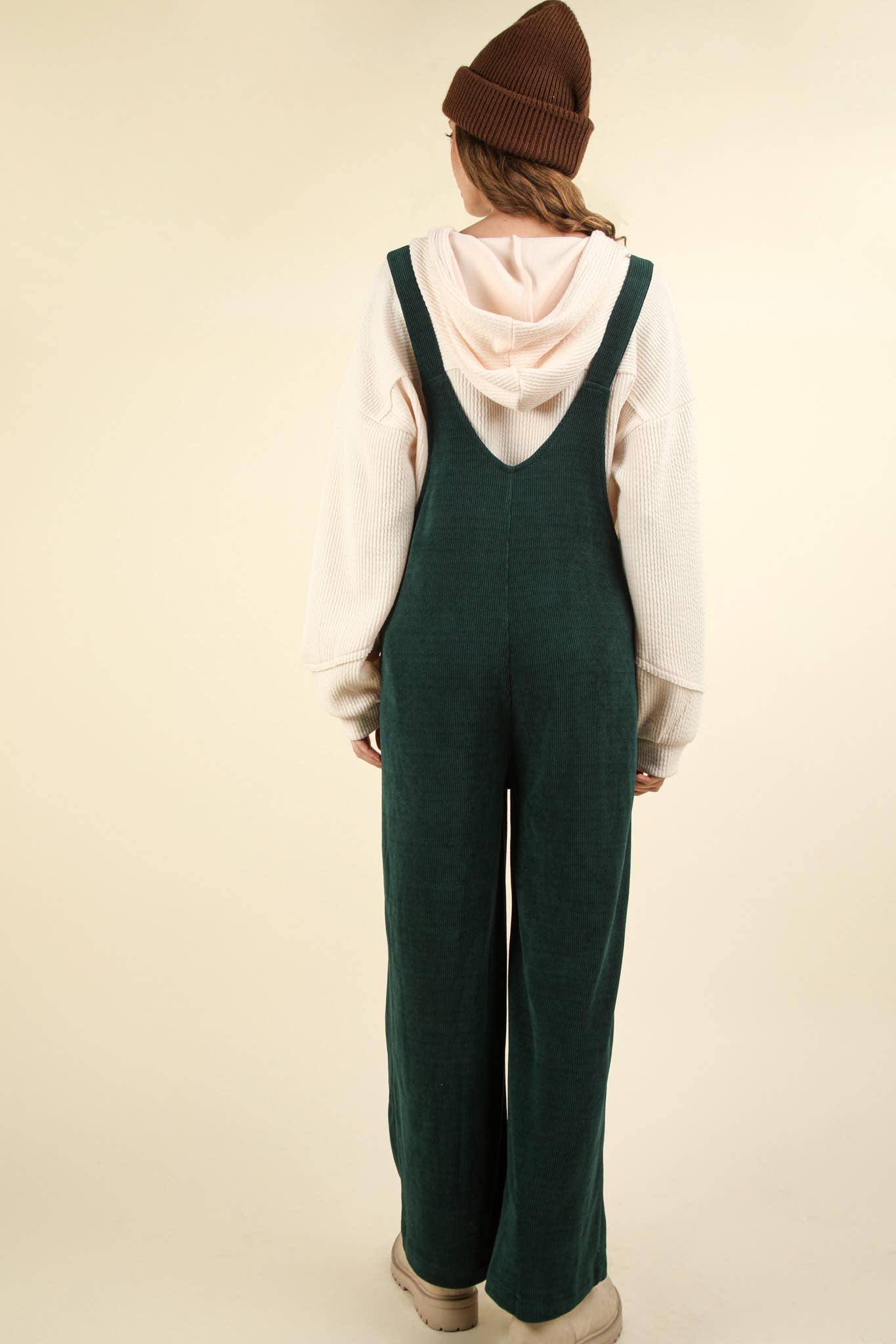 Brown Corduroy Overall Jumpsuit: