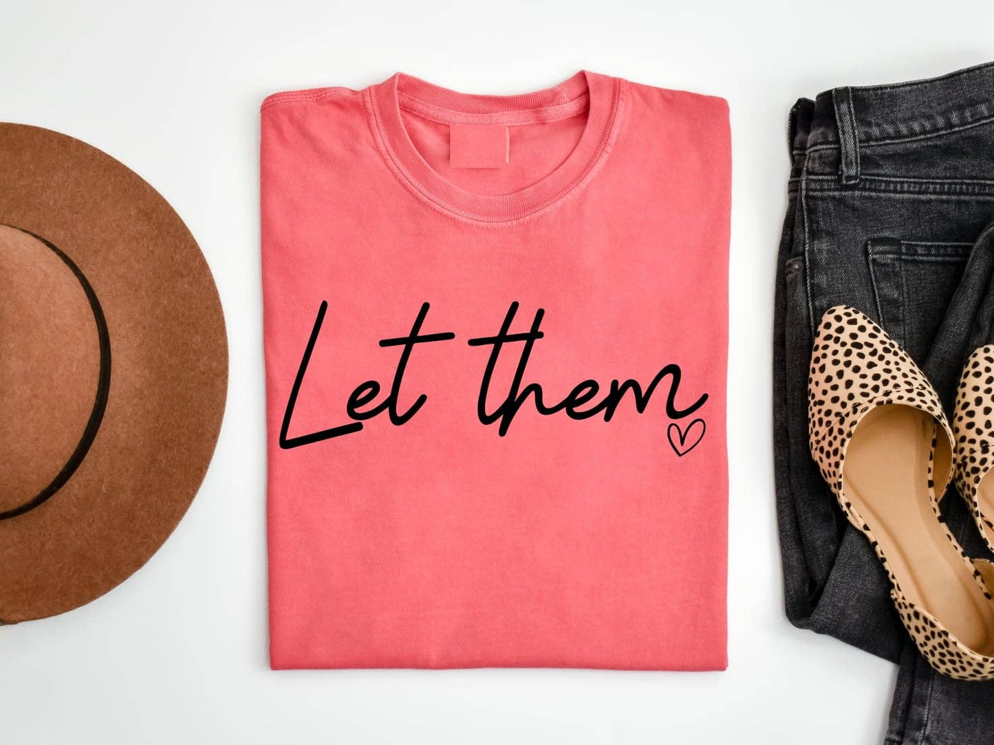 Coral LET THEM GRAPHIC TEE