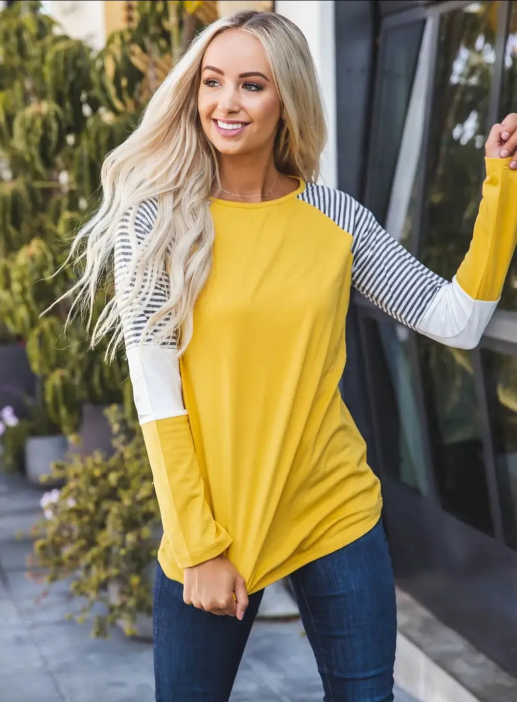 Yellow striped top