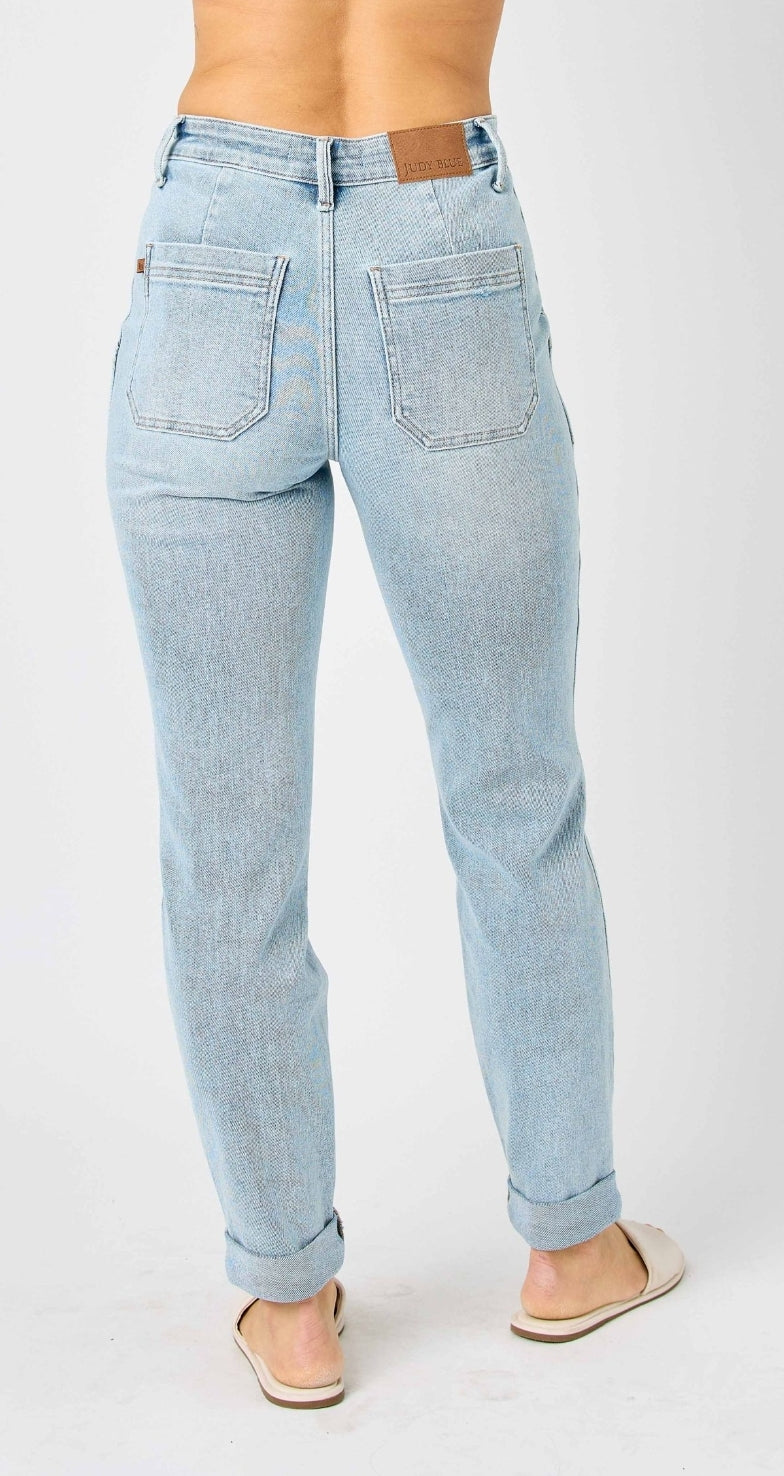 Plus Judy Blue Light Denim Joggers