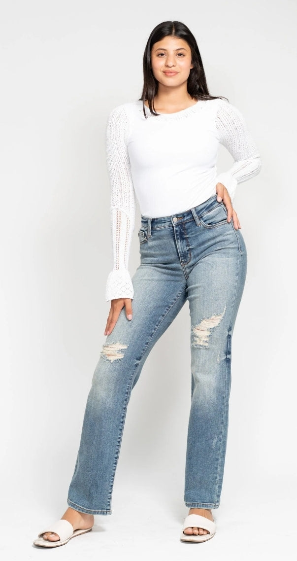 Judy Blue High Waist Dad Straight Jeans
