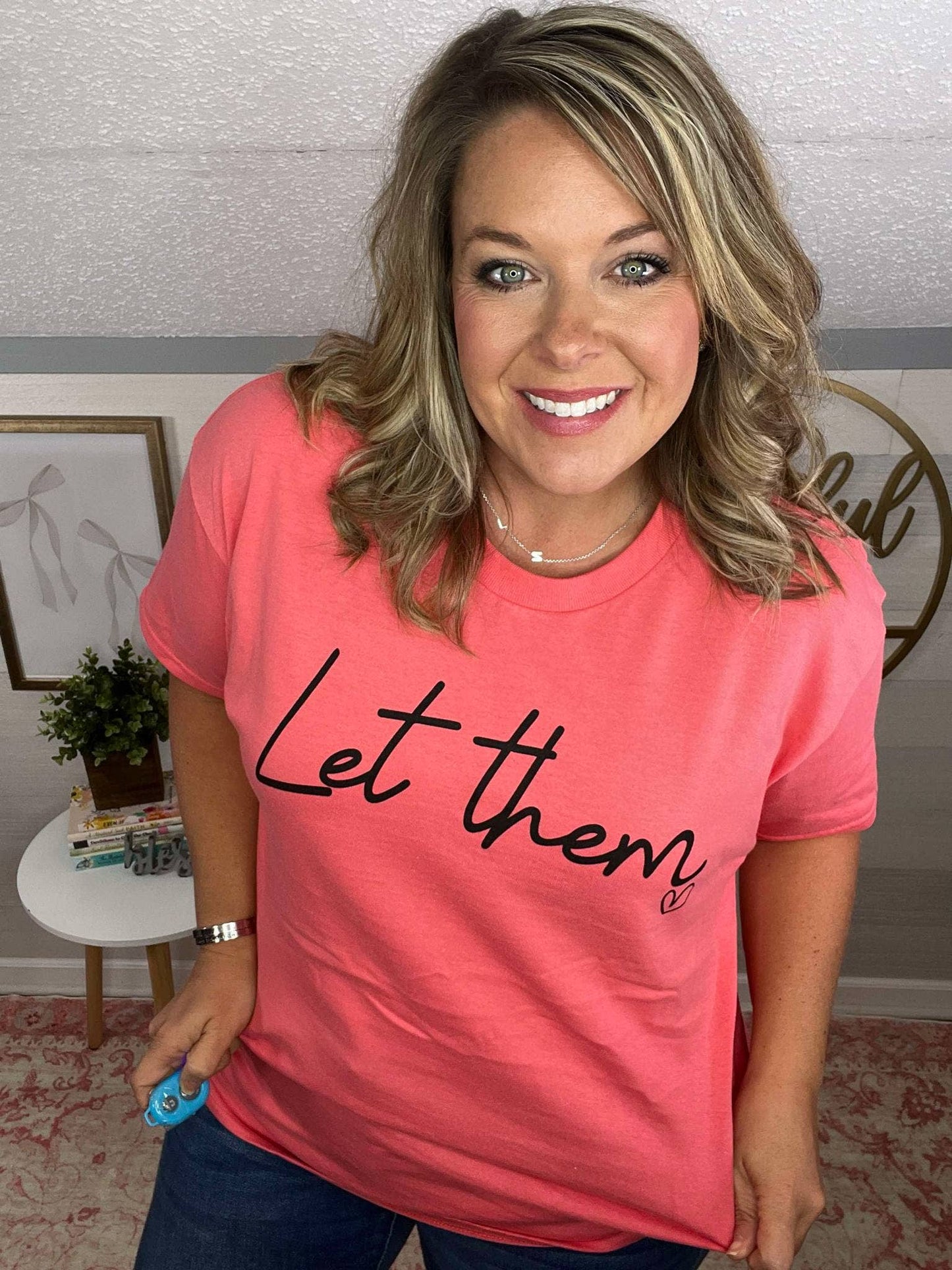 Coral LET THEM GRAPHIC TEE