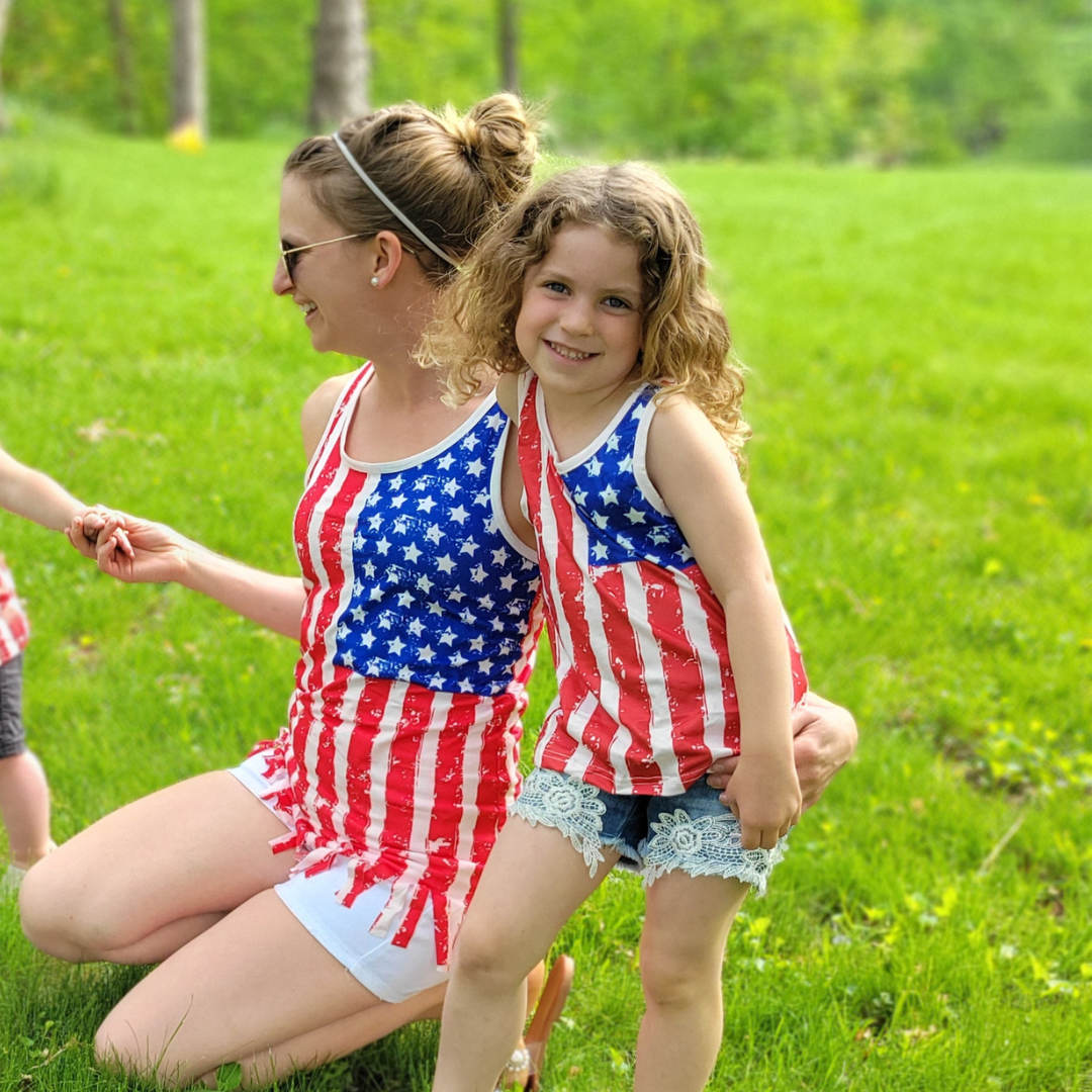 Red, White, and Blue American Flag Tank Top - Women