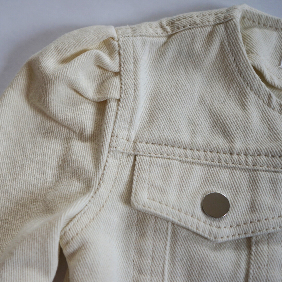Ivory Cropped Denim Jacket - Women