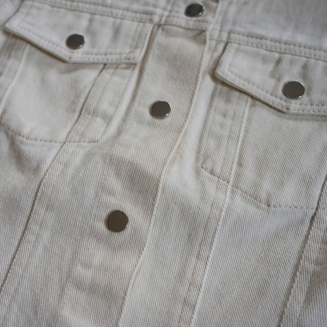Ivory Cropped Denim Jacket - Women