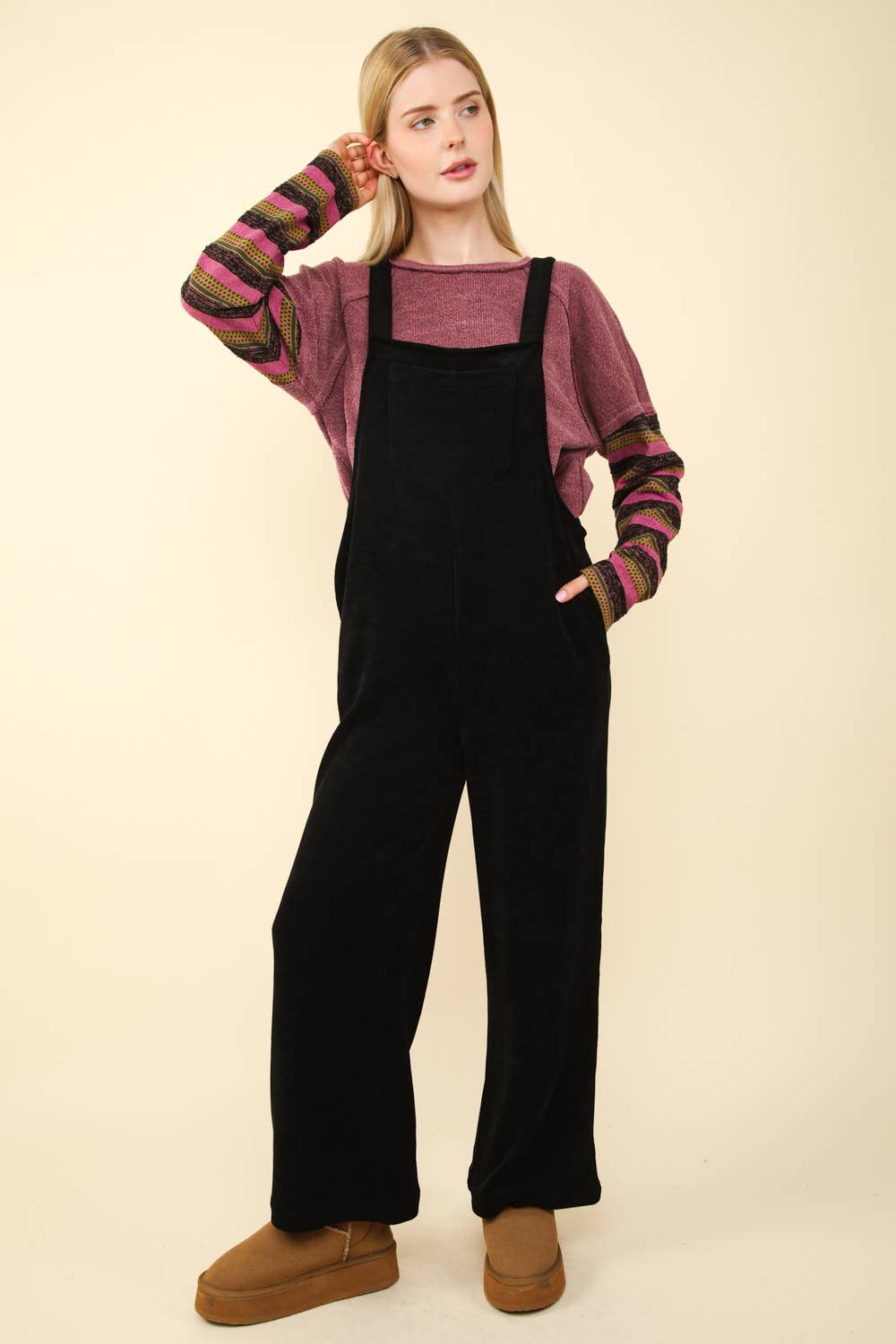 Brown Corduroy Overall Jumpsuit: