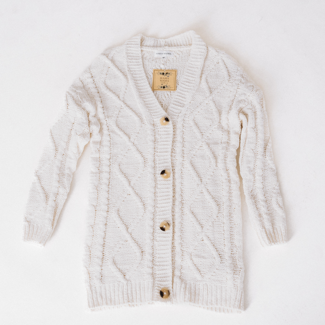 Ivory Cable Knit Cardigan