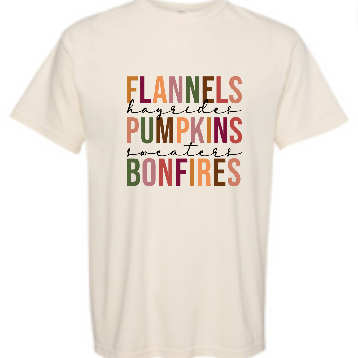 Flannels Pumpkins Bonfires Tee