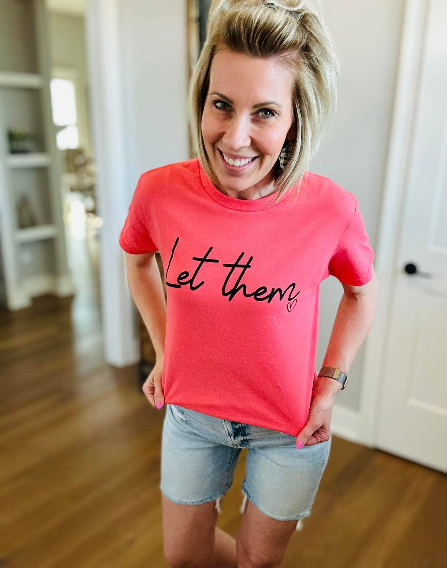 Coral LET THEM GRAPHIC TEE