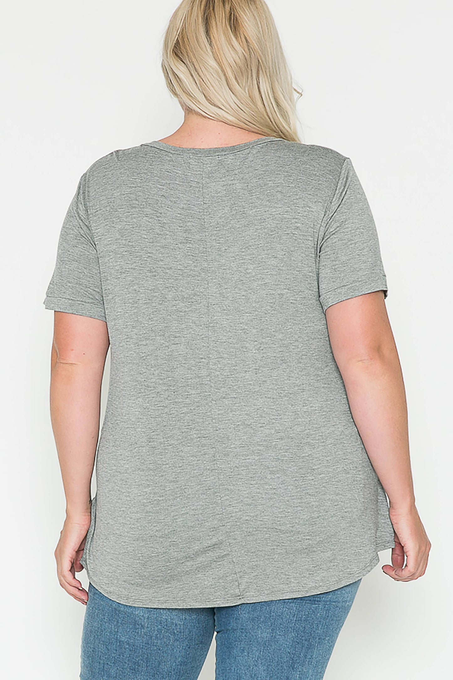 Plus Size 3 Heart Shape U.S. Flag Graphic T