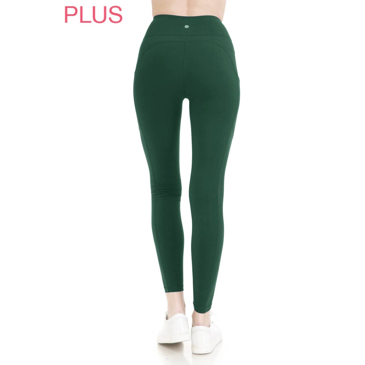Plus Size Black High Waist Solid Activewear Leggings