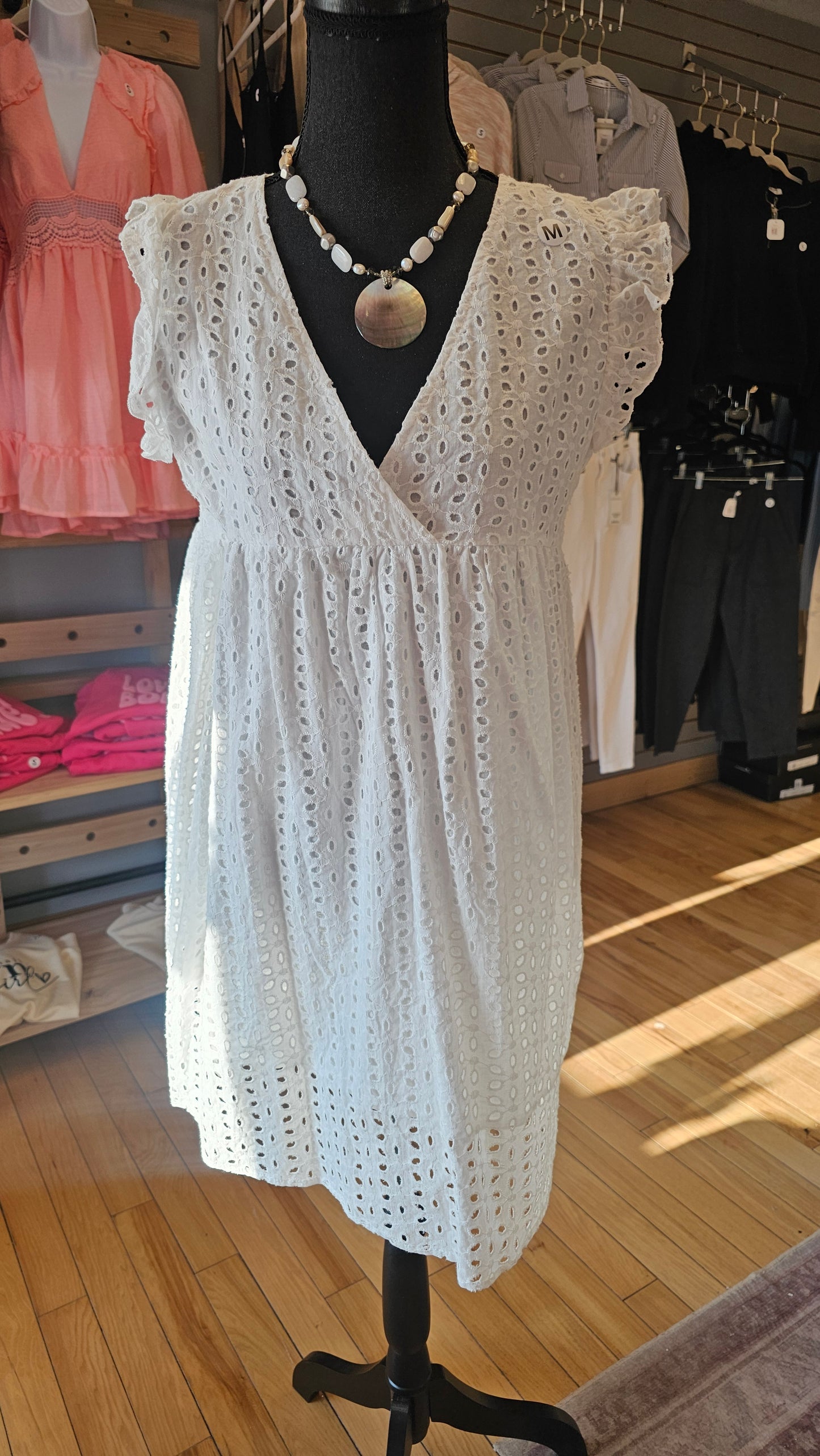 White eyelet dress