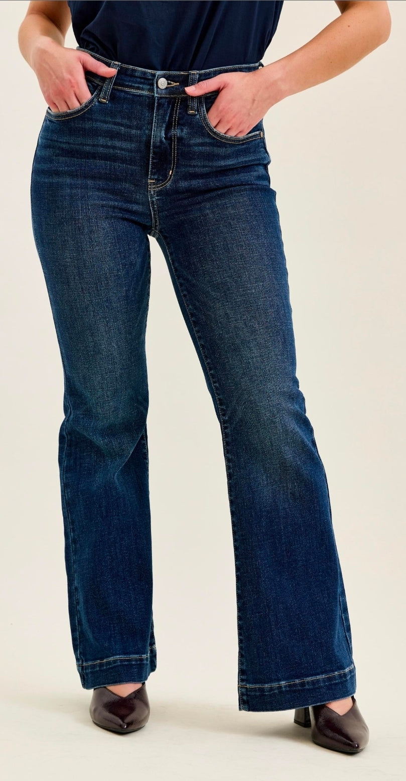 Petite Judy Blue High Waisted Trouser Flare