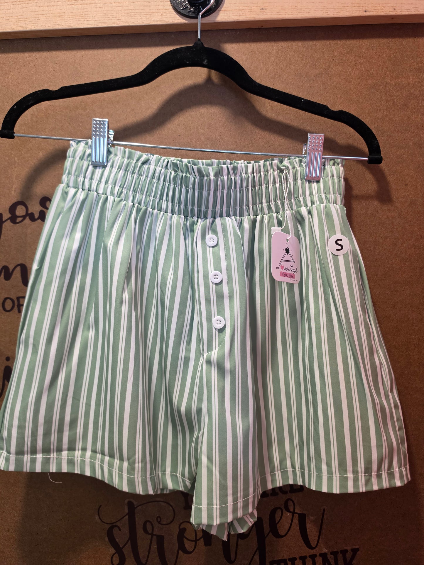 Green stripe shorts