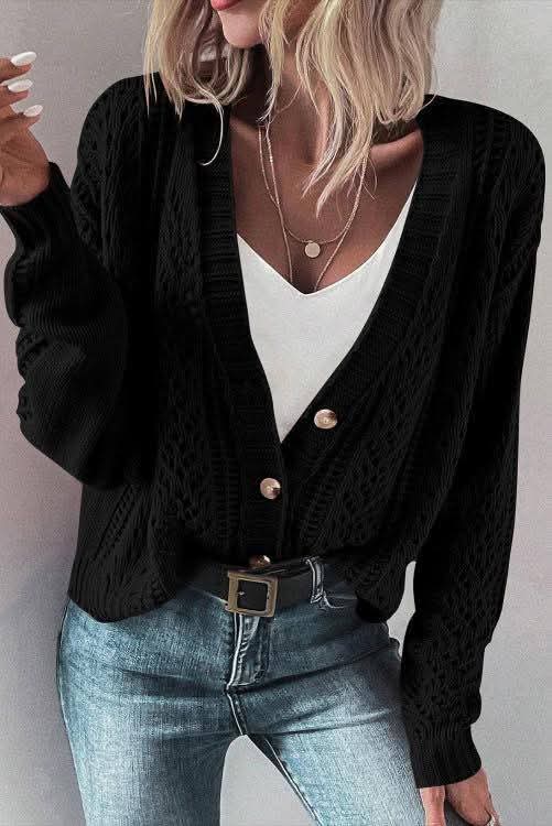 Black Open Cardigan