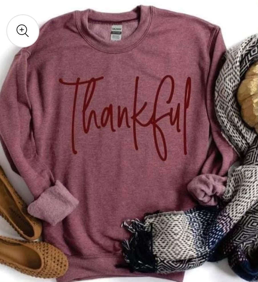 Maroon Thankful Sweatshirt