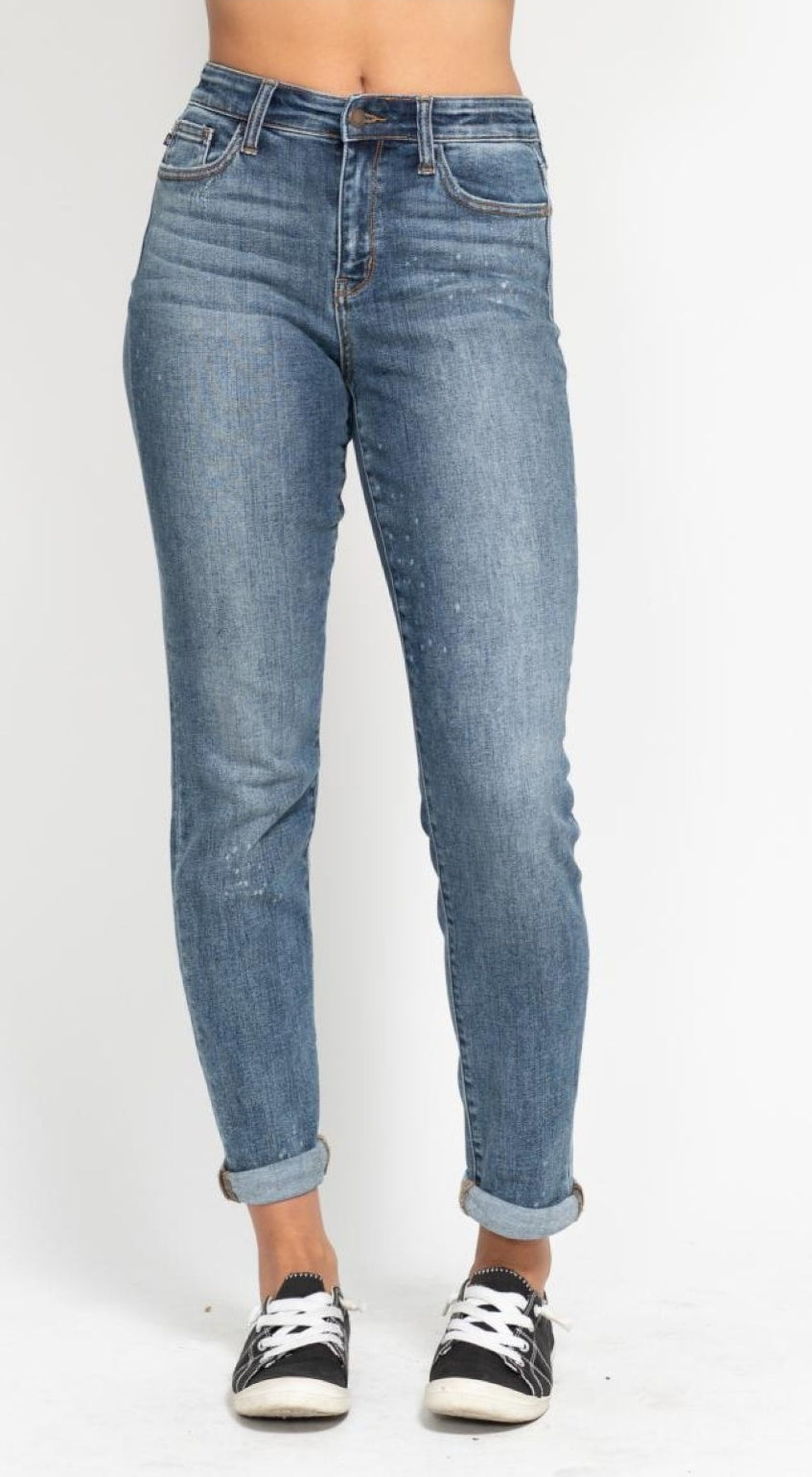 Plus Judy Blue High Rise Bleach Splash Jeans