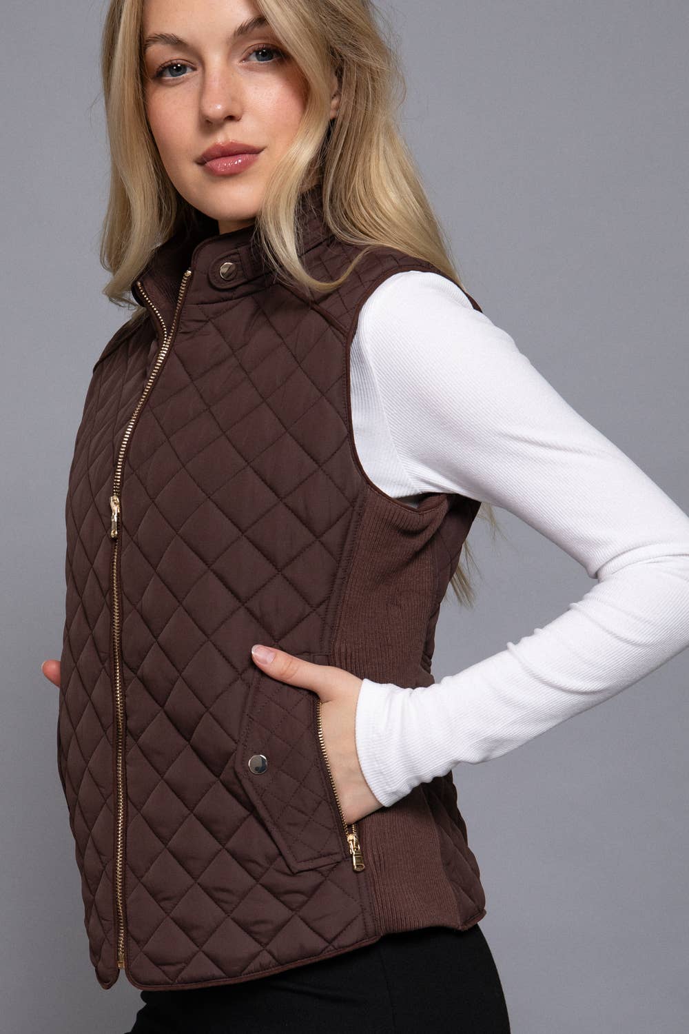 Rib Quilted Vest
