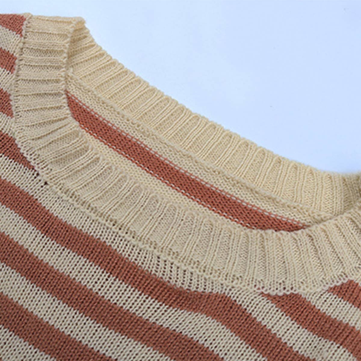 Orange STRIPED PULLOVER SWEATER