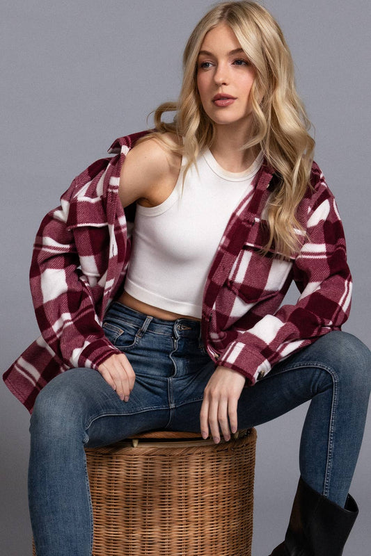 Plus Burgundy Shacket