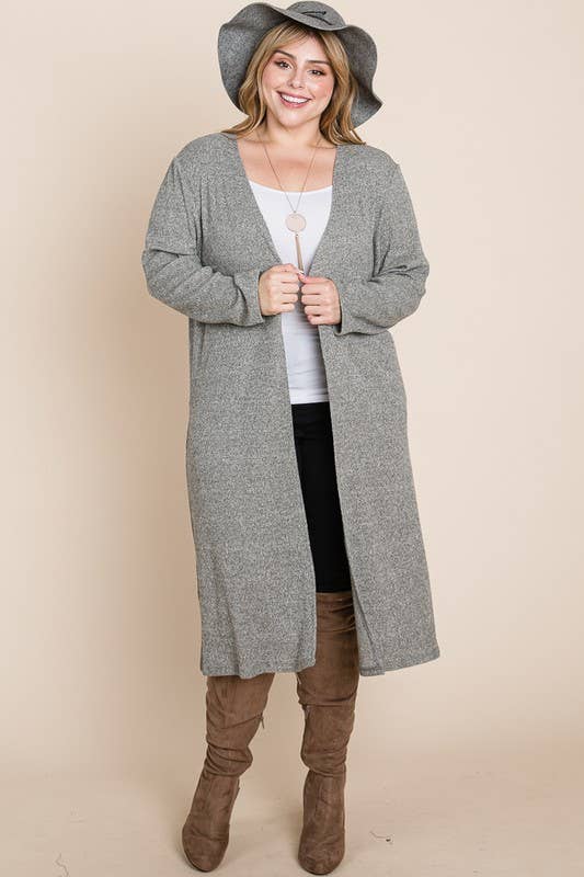 Plus Size Gray Cardigan: