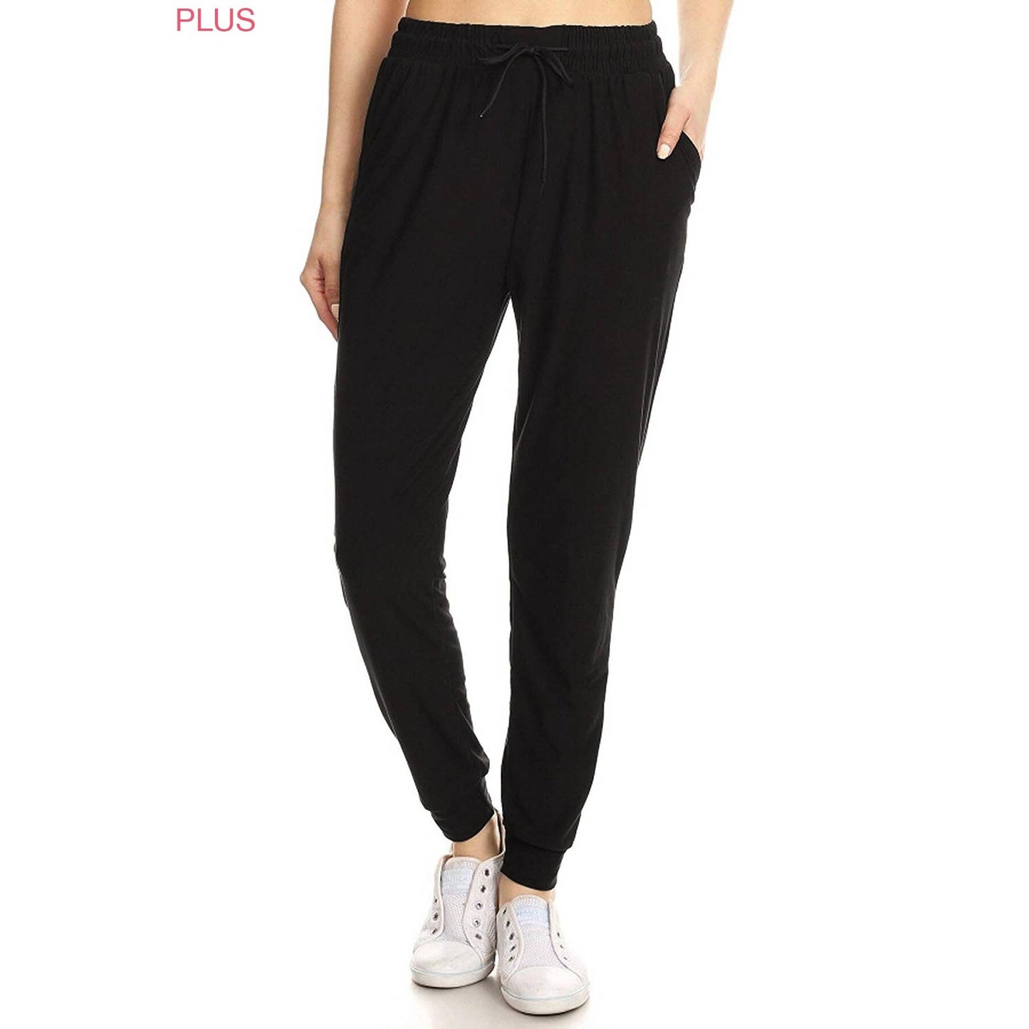 Plus BlackJoggers with Drawstring: