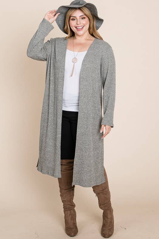 Plus Size Gray Cardigan: