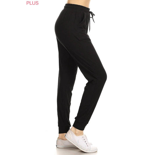 Plus BlackJoggers with Drawstring: