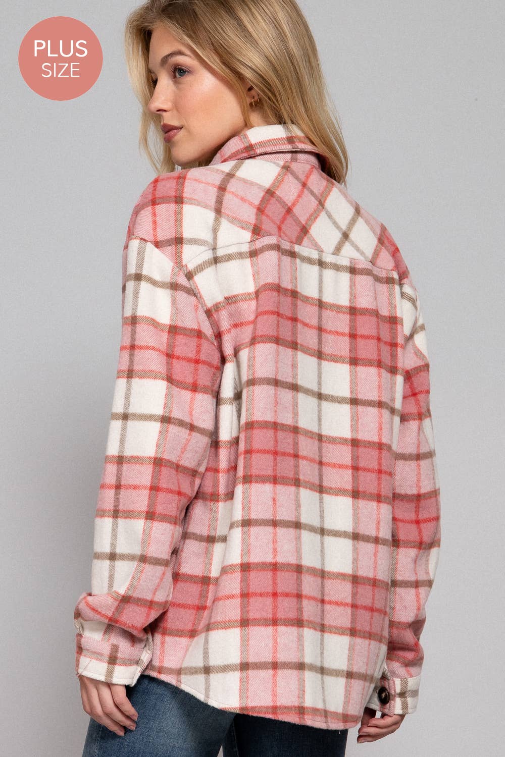 Plus size brown shacket