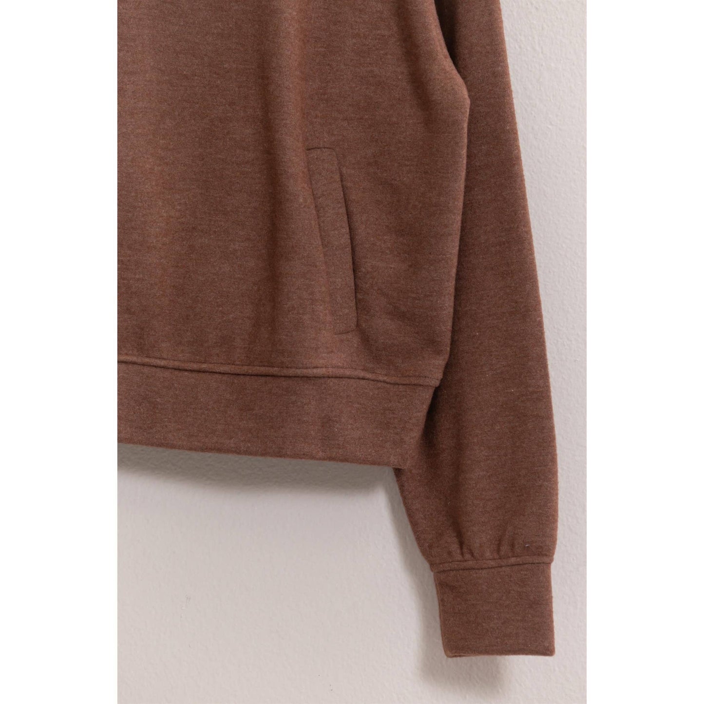 Cream Half Zip Sweatshirt With Front Pockets