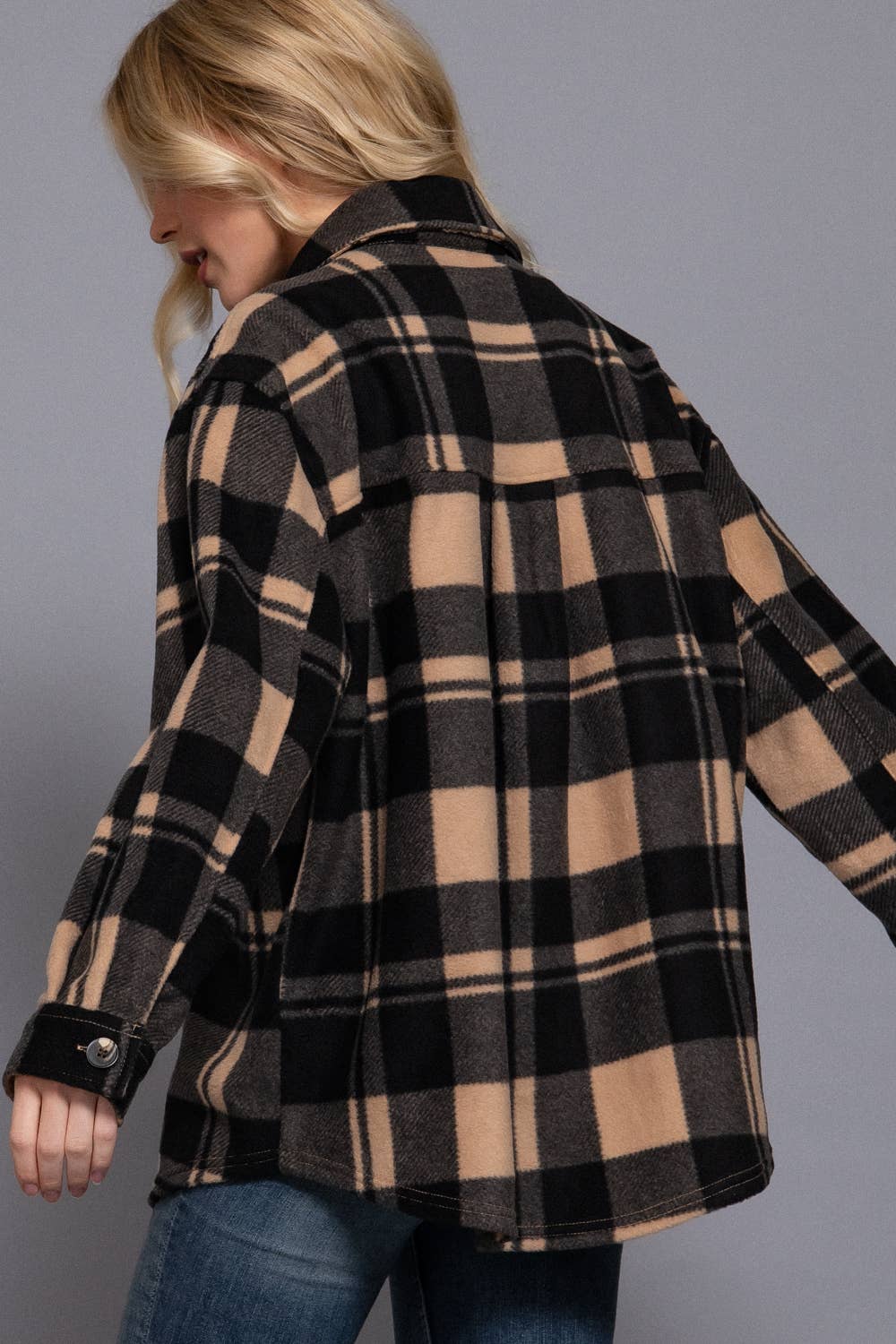 Black and Taupe Shacket