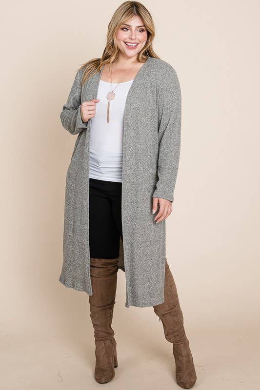 Plus Size Gray Cardigan: