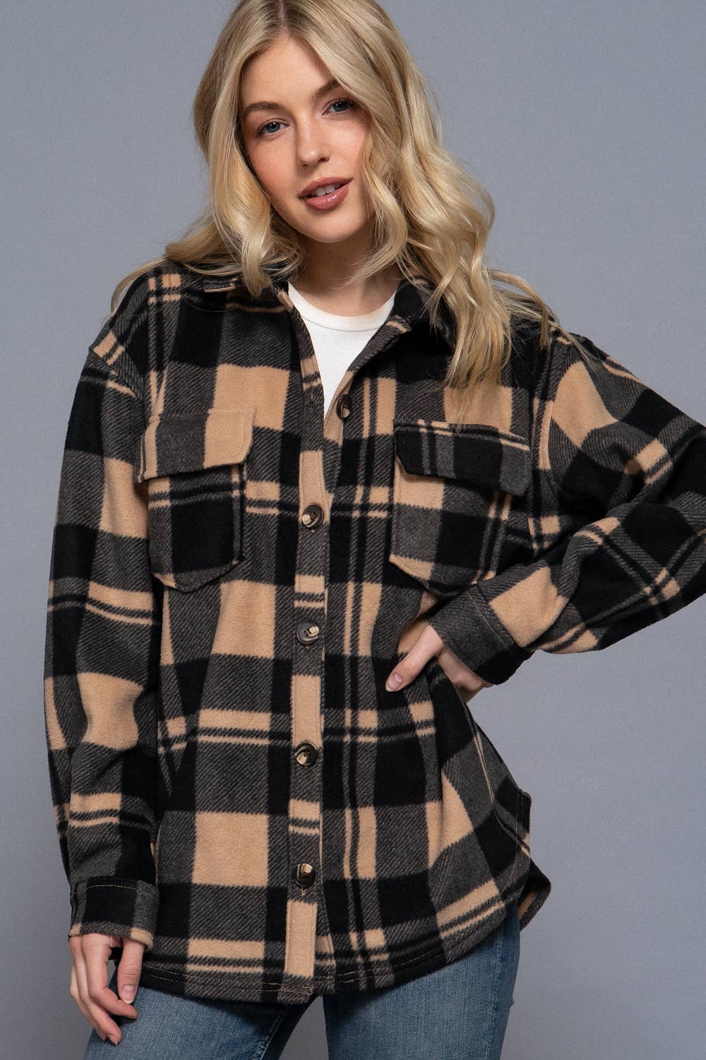 Black and Taupe Shacket