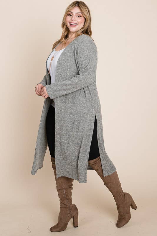 Plus Size Gray Cardigan: