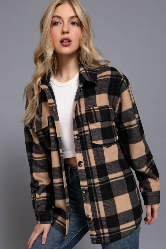 Black and Taupe Shacket