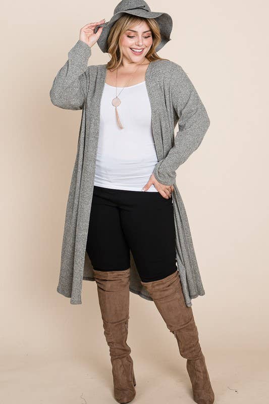 Plus Size Gray Cardigan: